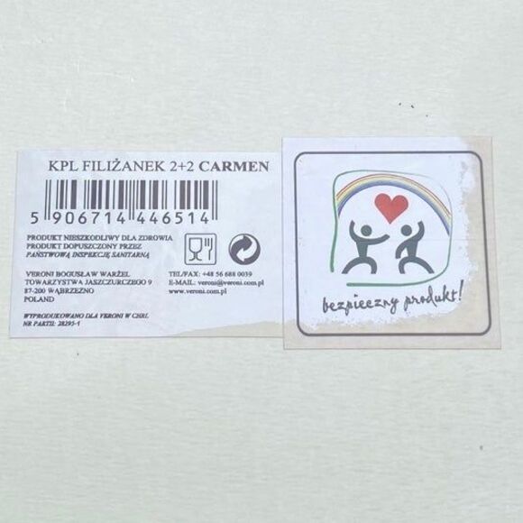 Veroni Dyramics design 4 pcs tea party set for 2 teacup and saucer white pink - Picture 8 of 9